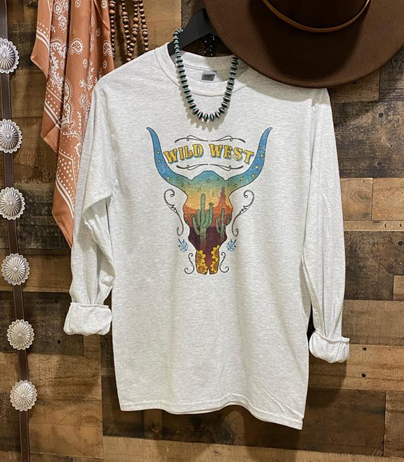 Wild West Long Sleeve Vintage Graphic Tee