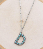 Turquoise Initial Necklace