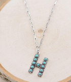 Turquoise Initial Necklace