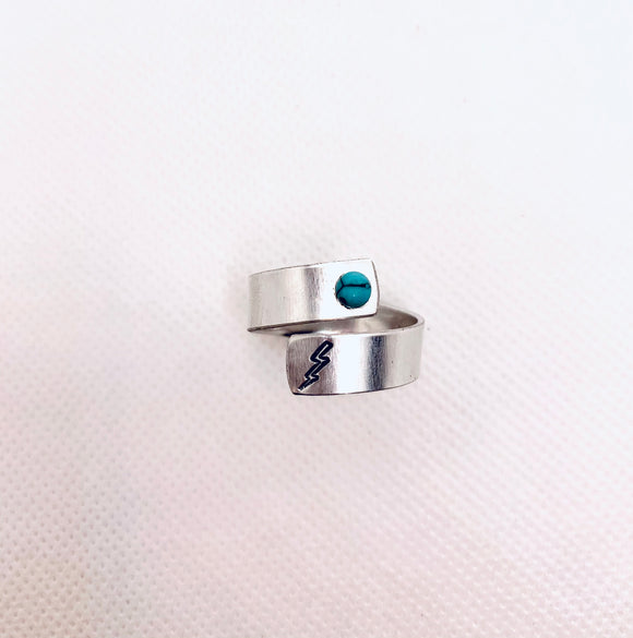 Lightening with Turquoise Twist Ring