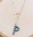 Turquoise Initial Necklace