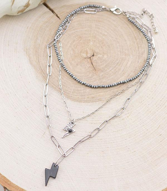 Layered Bolt Necklace