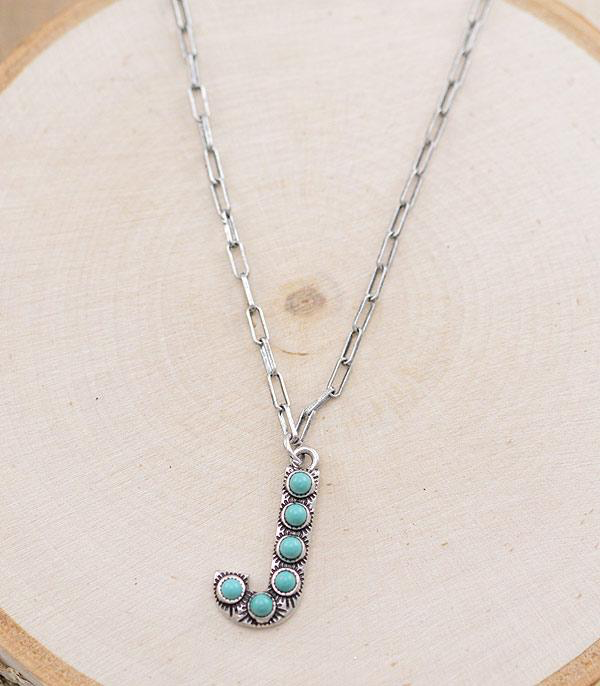 Turquoise Initial Necklace