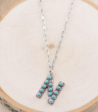 Turquoise Initial Necklace