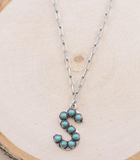 Turquoise Initial Necklace